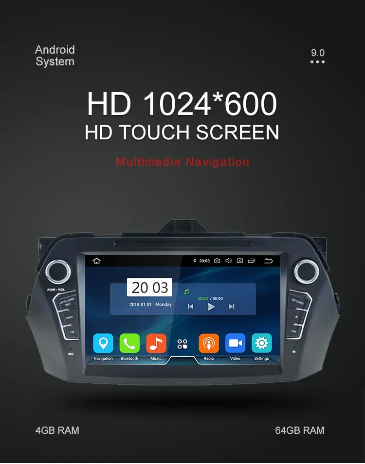 Discount Besina Android 9.0 Car DVD Player For SUZUKI Ciaz 2015 2016 2017 2018 Multimedia GPS Navigation WIFI 2 Din Car Radio 64G Stereo 1
