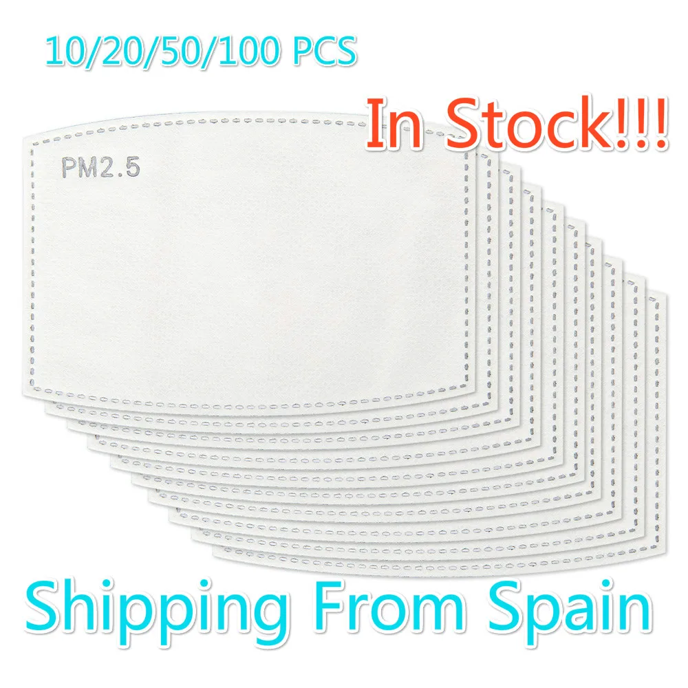 

10/20/50/100 PCS Mask Pad 5-layer PM2.5 Mask Filter Non-woven Anti-fog Dust-proof Mask for N95 KN95 KF94 Protective Masks