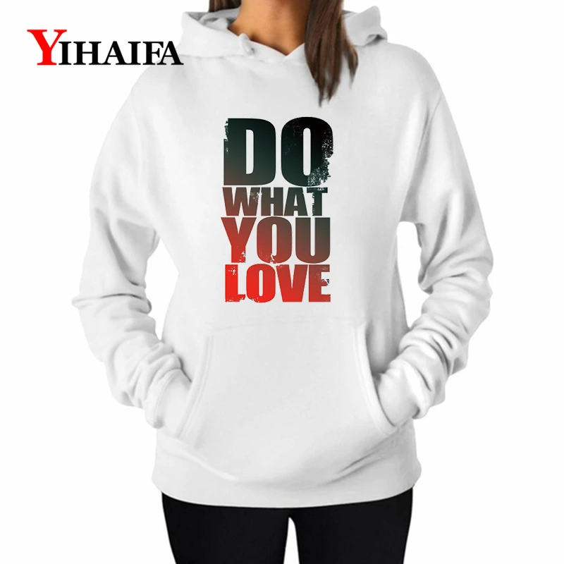

YIHAIFA Women Harajuku Hoodies Sweatshirt Hoode Girl Slouchy Pullover Female Print Creative Graphics Letters Coat Tops