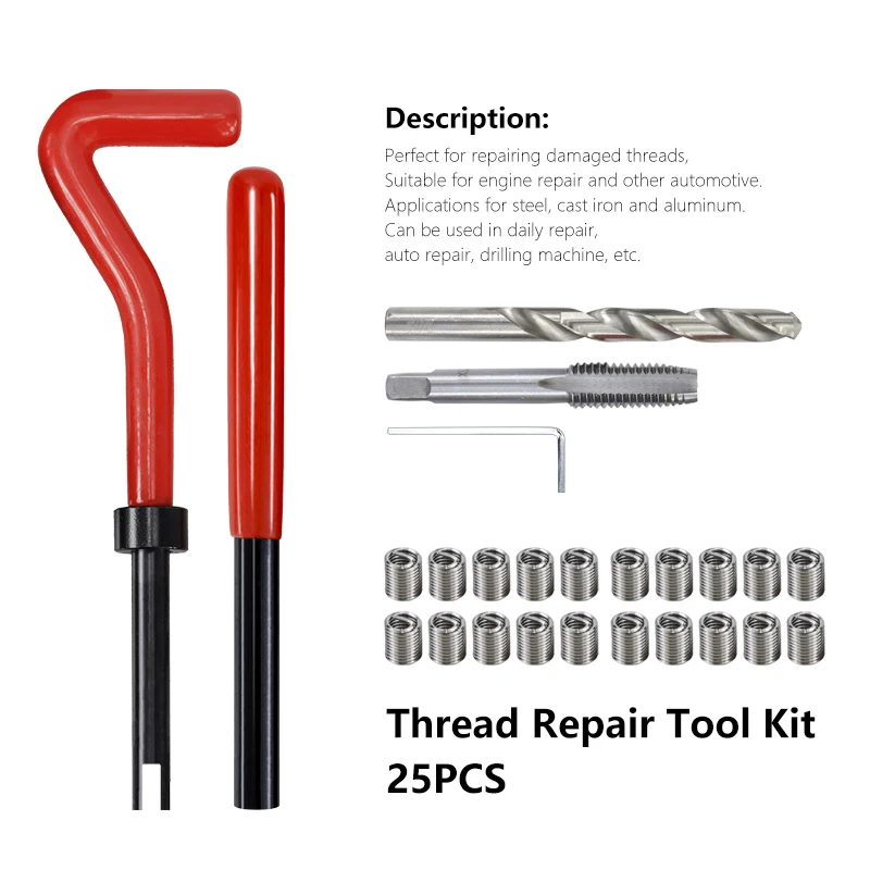 Kit de réparation de filetage 20 pièces M5 → M12