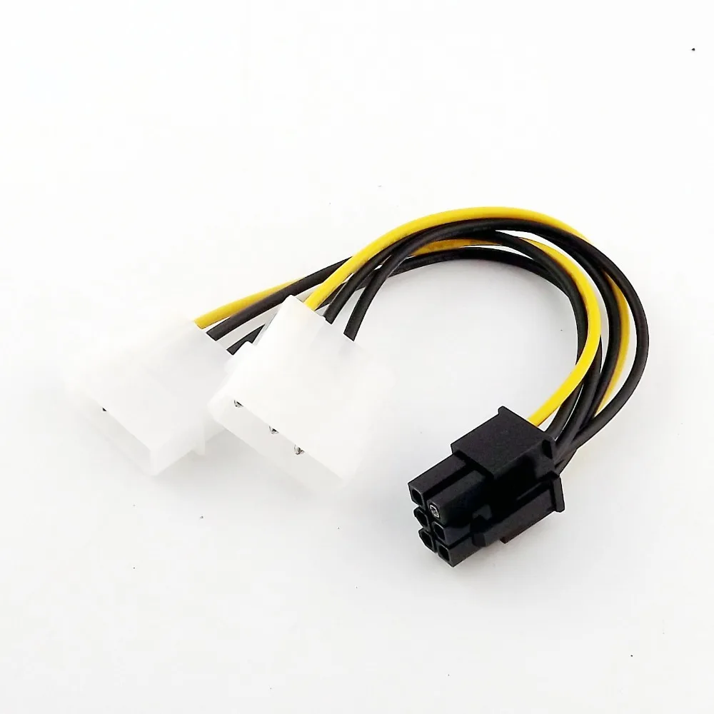 Адаптер питания Molex 6 Pin PCI E двойной 4 контактный адаптер сплиттер Y кабель 15