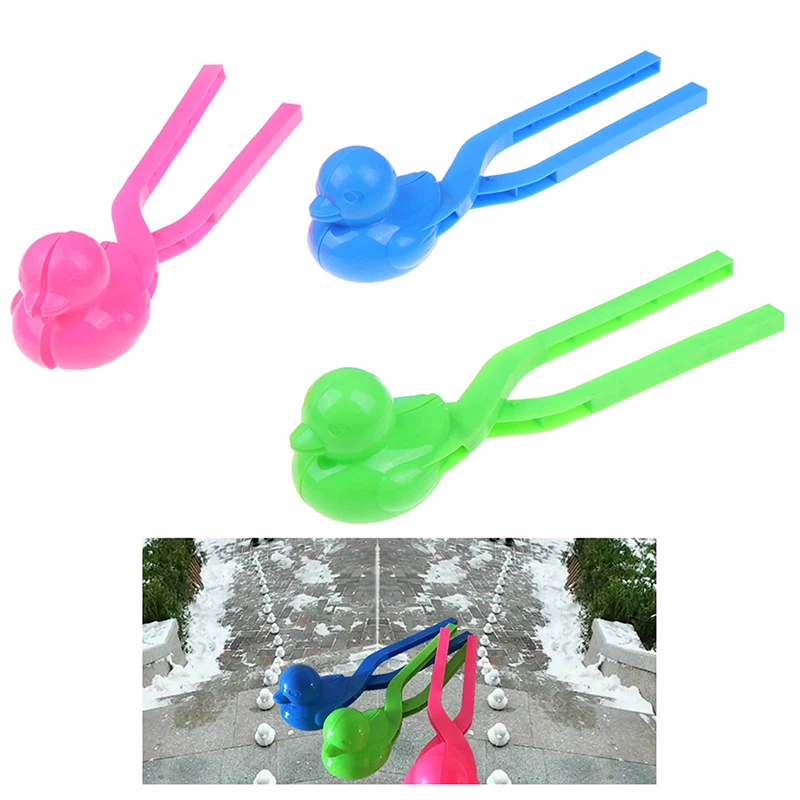 Creative Outdoor Fun& Sports Cartoon Lovely Duck Shaped Snowball Maker Clip Children Outdoor Winter Snow Sand Mold Tool