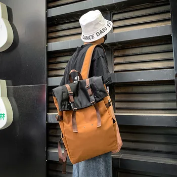 

Backpack Male Retro England Versatile Schoolbag Mass Multi-Functional Travel Female Hong Kong Style Ular Brand