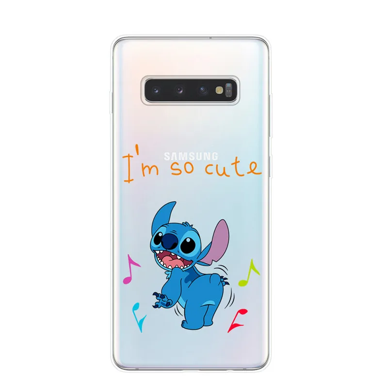 Милые чехлы для телефонов Disneys Stitch для samsung S10 S9 S8 Plus S10e 5G S6 S7 Edge S10Lite, Прозрачная силиконовая Мягкая задняя крышка - Цвет: T5960