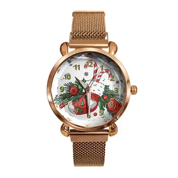 

HobbyLane BK41-9 Ladies Quartz Watch Fashion Wrist Timepiece Christmas Theme Design Magnet Buckle