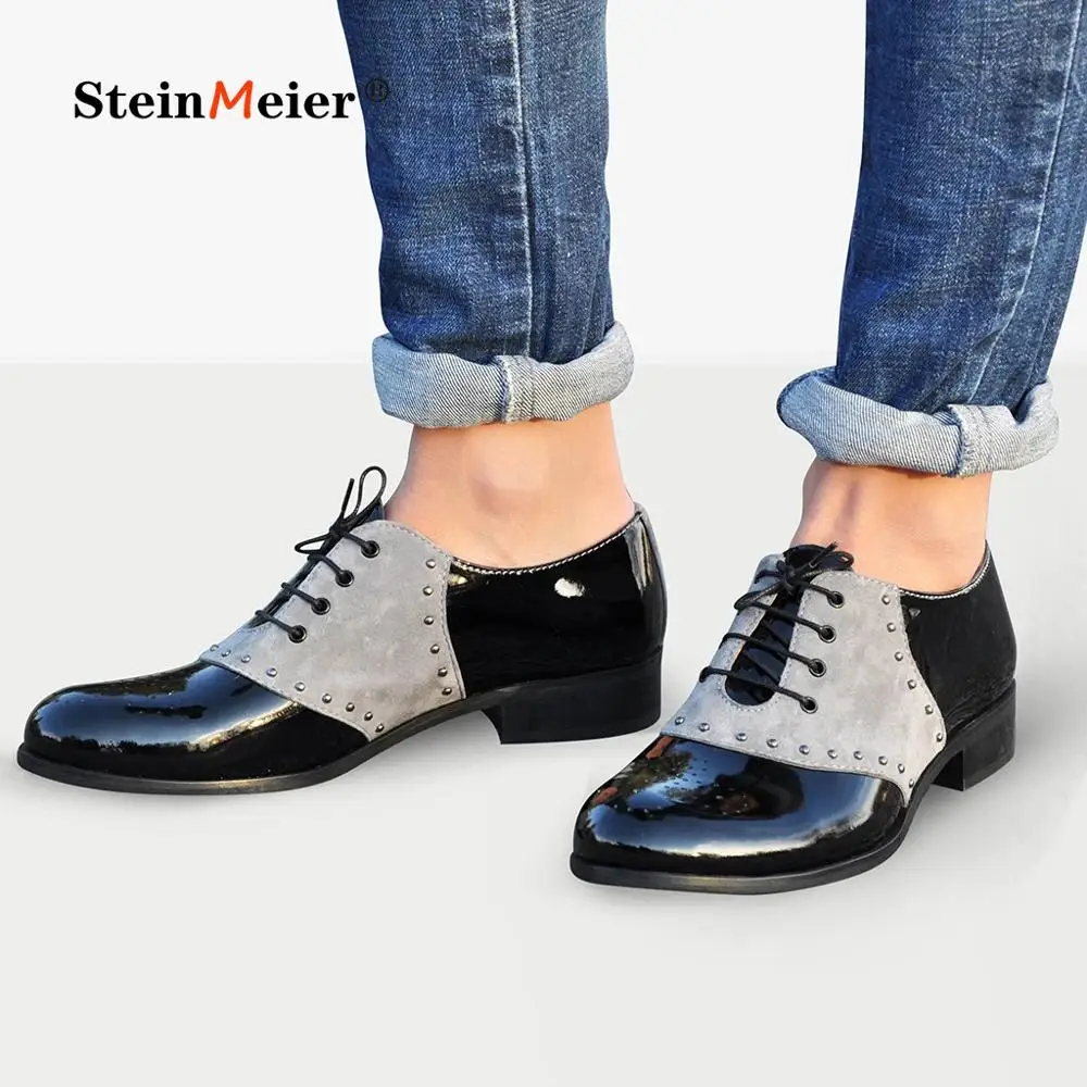 Women's Flats Oxfords Genuine Leather Sneakers Brogues Vintage Spring Handmade Autumn Laces Shoes Woman Spring Summer