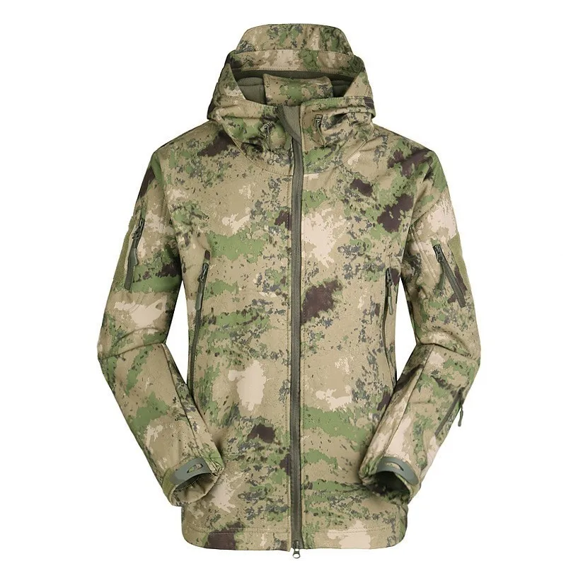 Военная тактическая куртка мужская скрывающая кожа акулы, флисовая куртка V5 водонепроницаемое пальто камуфляжная с капюшоном армейская камуфляжная одежда дропшиппинг - Цвет: 14