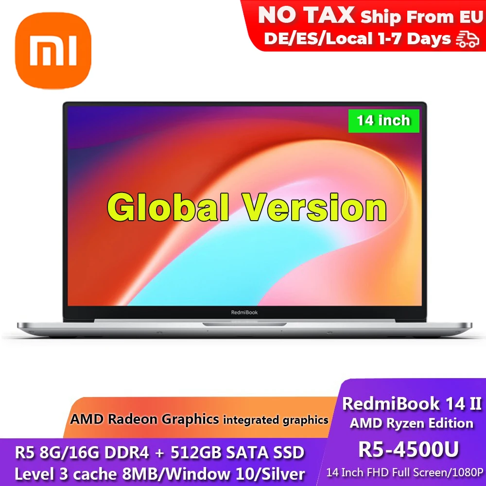 Notebook Laptop Amd 14inch Ryzen-Edition 5-4500u SSD Fhd-Screen Ddr4-512gb Xiaomi 14-Ii