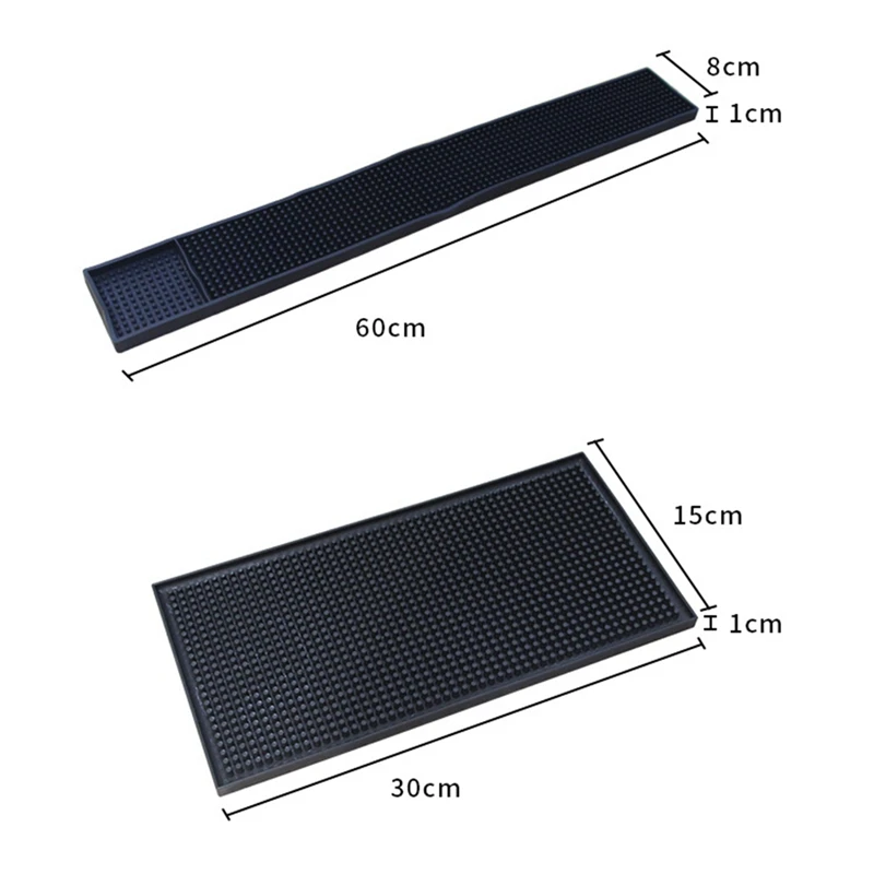 Bar Wine Glass Rubber Mat PVC Pad Coaster Kitchen Placemat Rectangle Mat Cup Mug Beer Whiskey Waterproof Bar Tools Accessories
