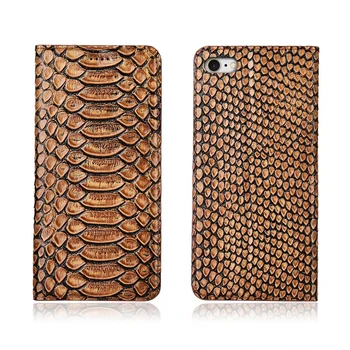 

Python pattern natural genuine leather flip cover card slot holder for apple iphone 6S Plus case for iPhone 6S phone case funda