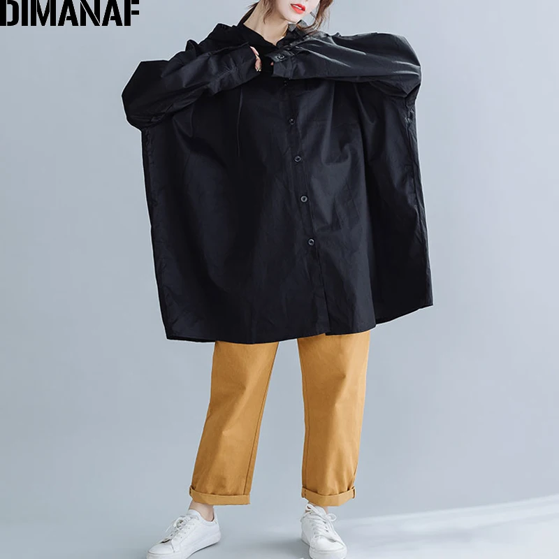 amazing  DIMANAF Plus Size Women Jackets Coats Autumn Oversized Loose Female Lady Outerwear Basic Casual Clo