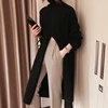 TWOTWINSTYLE Split Black Sweater Women Long Sleeve Turtleneck Knitted Pullover Tops Female Clothes Korean 2022 Winter New ► Photo 2/6