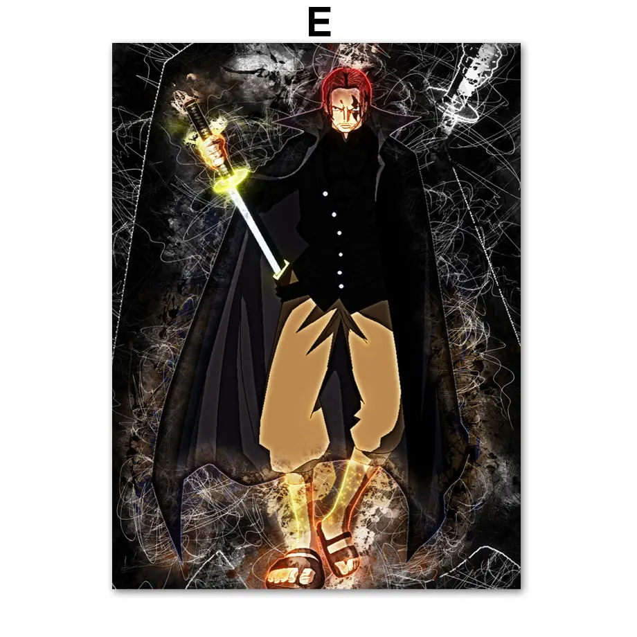 Eiichiro Oda one piece Луффи Зоро Ace Shanks комические плакаты и принты настенные художественные картины на холсте настенные картины декор детской комнаты - Цвет: 5