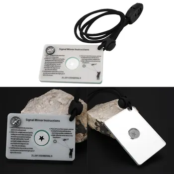 

Compass Signal Glass Mirror with Whistle/Compass/Lanyard Survival Outdoor Emergency Whistle Rescue Travel Multifunctional