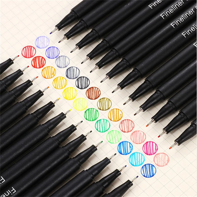 Colorful Fine Liner Pen Set Journal Pena 0.4 Mm Micron Fineliners  Menggambar Sketsa Spidol Tiralineas Seni Spidol Brashpen - AliExpress