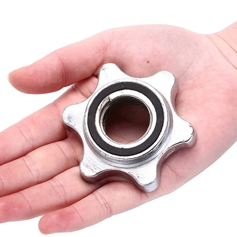 L9BD 2Pcs Hex Nut Anti Slip Spin Lock Collars Screw for Dumbbell Bars