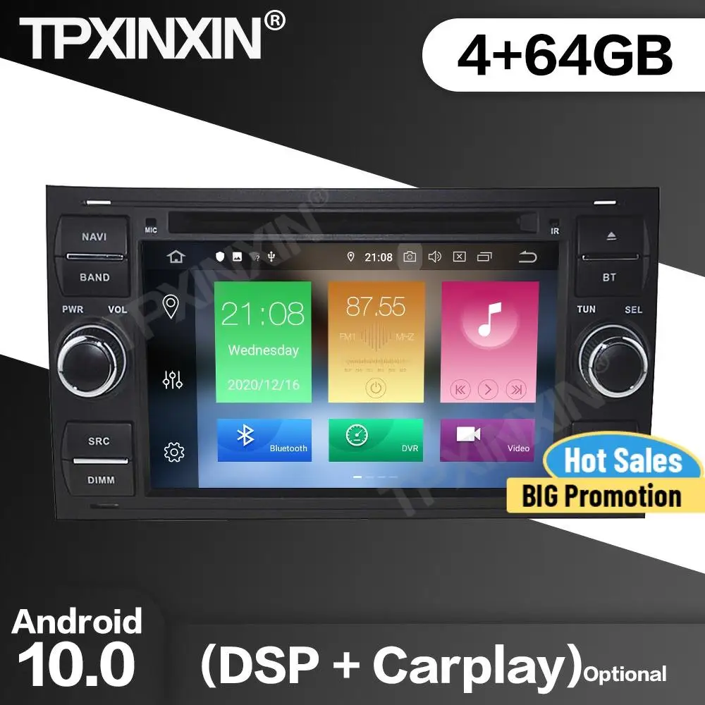 

Автомагнитола 2 Din, 64G, стереоприемник Android10, для Ford Mendeo 2006, 2007, 2008, 2009, 2010, 2011-2019, GPS, мультимедийный плеер, головное устройство