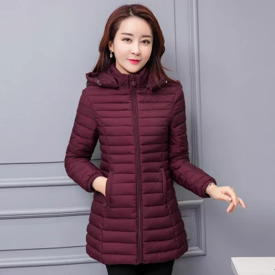 

2018 New Winter Cotton Clothes Female Long Coat Women's Loose Light Down Jacket