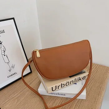

The New Autumn 2020 Shoulder Bag Halfmoon Women Crossbody Bag Female Handbag Pu Leather Bag