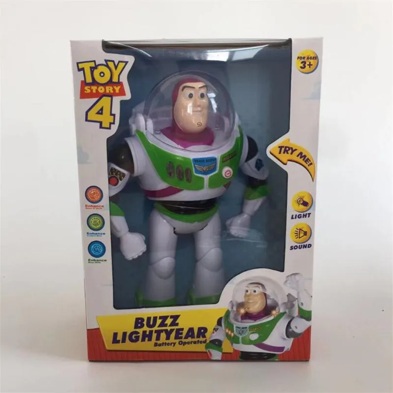 Новая история игрушек 4 Buzz Lightyear может ходить музыка свет Фигурка модель детские подарки - Цвет: BOX