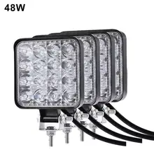 48 Вт 42 Вт 27 Вт 72 Вт круглый квадратный светодиодный головной светильник s противотуманный светильник s рабочий светильник Точечный светильник пыленепроницаемый для Jeep SUV/Truck/ATV/транспортных средств/морских