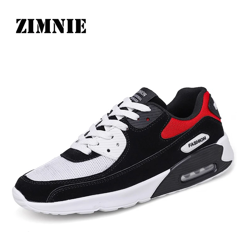 ZIMNIE, унисекс, большие размеры 35-45, удобные нескользящие уличные мужские кроссовки, кроссовки, Мужская дышащая обувь для бега с воздушной подушкой - Цвет: 03 Black Red