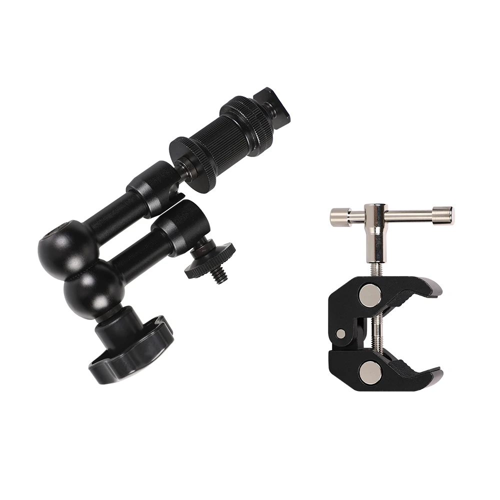 

7" 11in Adjustable Articulated Magic Arm + Super Clamp for LCD Monitor Flash Stand Articulating Arm for Photo Studio Accessories