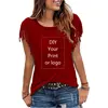 Customized Print T Shirt for Women DIY Your Like Photo or Logo Top Cotton Tassel Short Sleeve O-neck Cotton Tee 5
