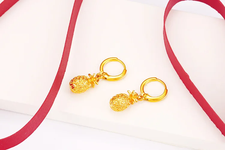 

Gold-plated creative vintage pineapple earrings hot explosions girl heart earrings birthday gift
