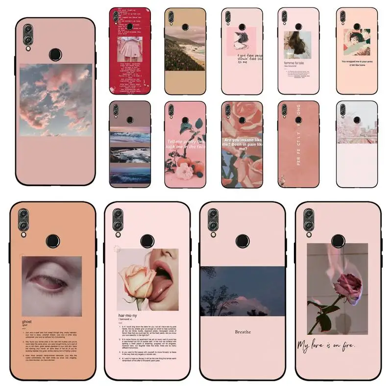 Yinuoda Pink Aesthetics songs lyrics Aesthetic Newly Arrived Phone Case for Huawei Honor 8 8x 9 10 10lite 20lite 20 7A 9lite | Мобильные