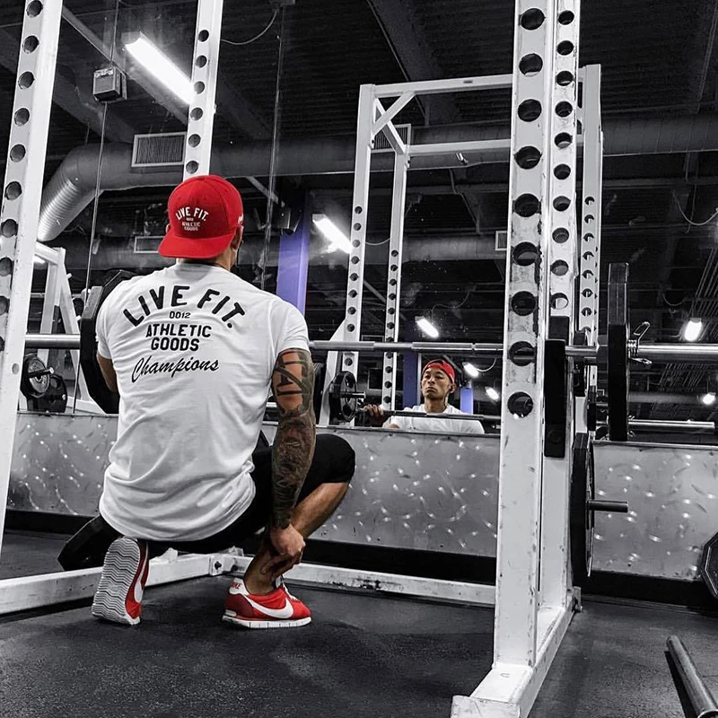 Voobuyla Men Sport Training Cotton T-shirt Short Sleeve Male Casual Man Gym Running Fitness Slim Tees Top Clothing Drop shipping