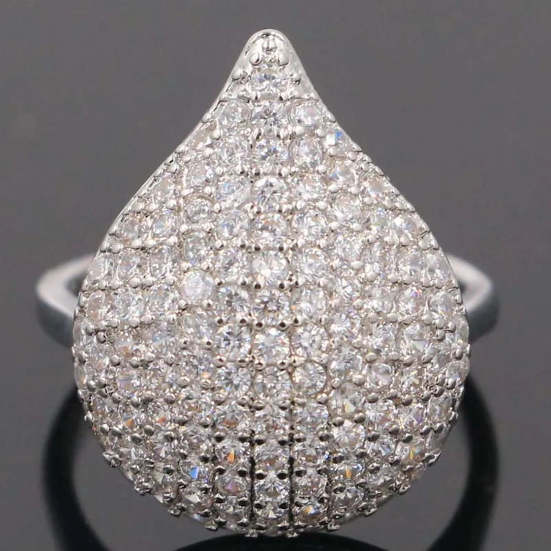 

22x20mm Fantastic White Sapphire Ladies Wedding Silver Ring