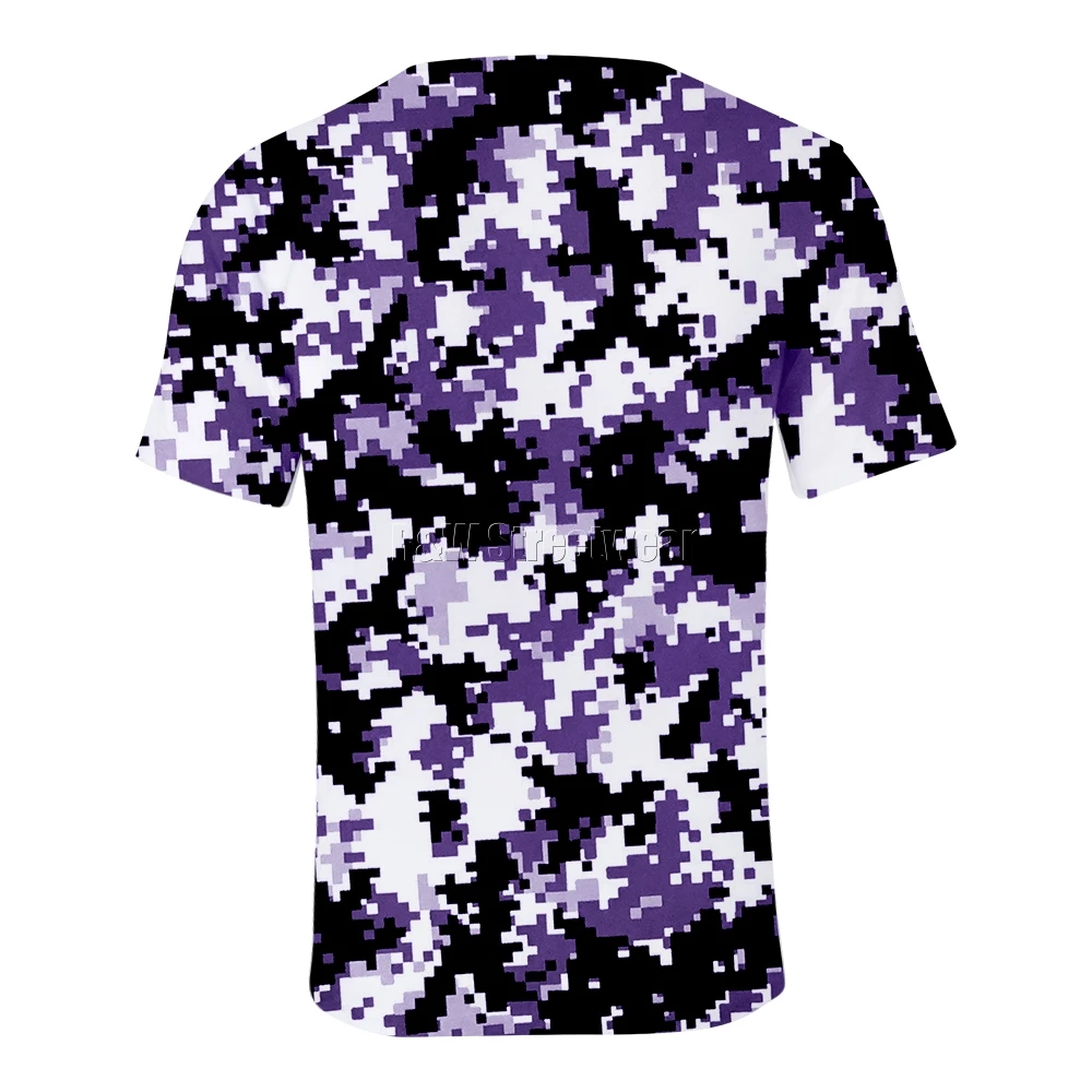 Pixelated камуфляжная Футболка зеленый, красный, фиолетовый, желтый мужские, женские в стиле хип-хоп Уличная Спортивная 3d