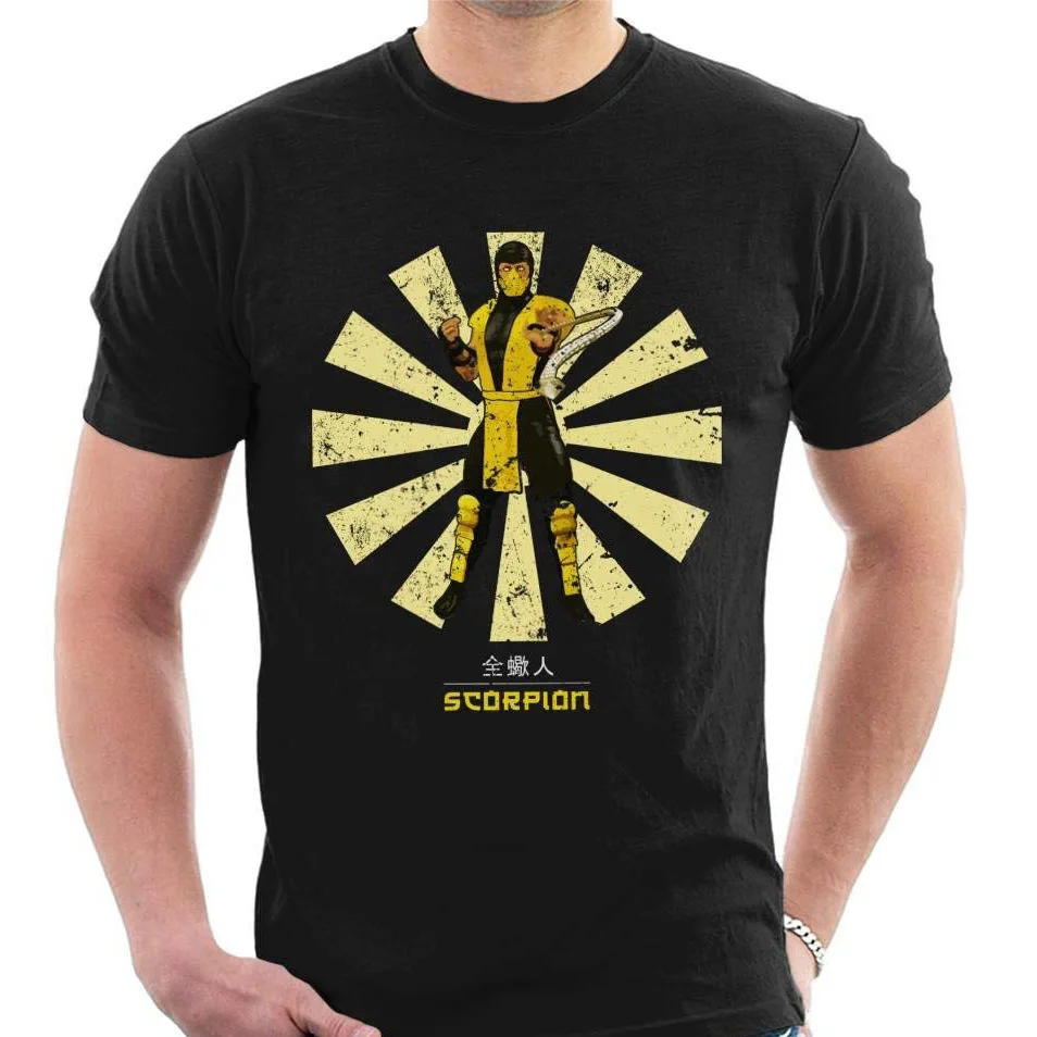 

Mortal Kombat Scorpion Retro Japanese Men'S T Shirt 100% Cotton T Shirts For Man