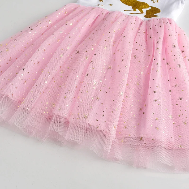 VIKITA платье для девочек с единорогом Принцесса платья vestido infantil Robe Fille, для девочек, вечерние платья с юбкой-пачкой для детей летние тапочки с единорогом платья