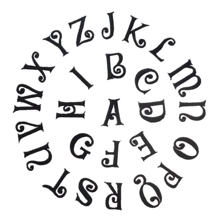 26 Английских черных нашивок с буквами для свадебного платья Кружевная