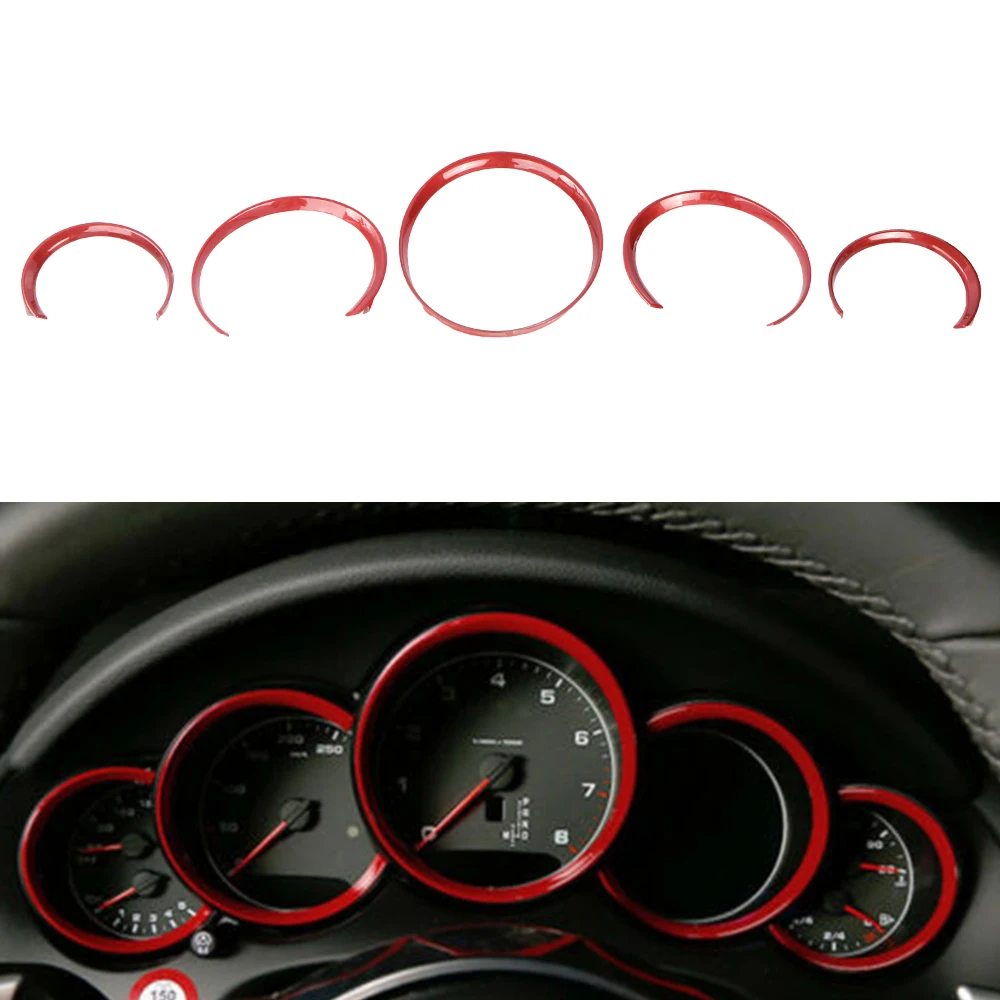 For Porsche Cayenne 2011-2016 Panamera 2010-2015 5pcs ABS Car Front Dashboard Decoration Frame Dial Ring Trim | Автомобили и