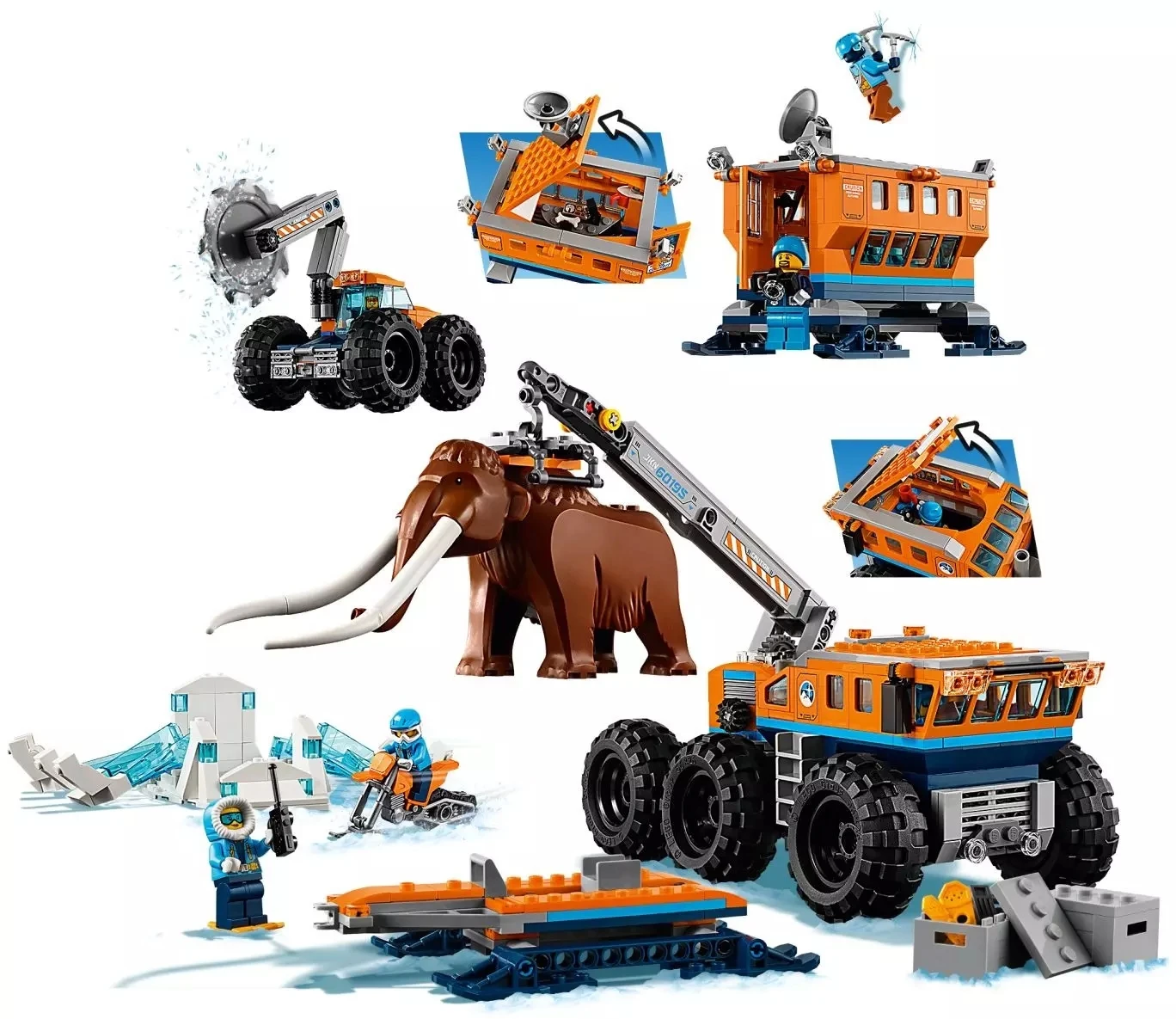 

For Legoing City Arctic Mobile Exploration Base 60195 Model Building Block Bricks Set Antarctic Rescue Vehicle Toys for Children