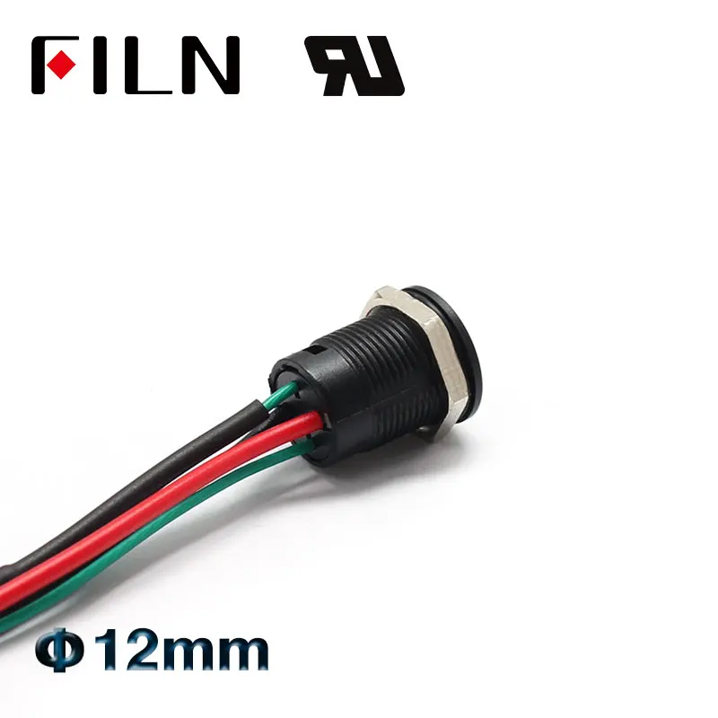 FLIN 12 мм В Гоночная машина лодка iP65 водонепроницаемая пластиковая кнопка