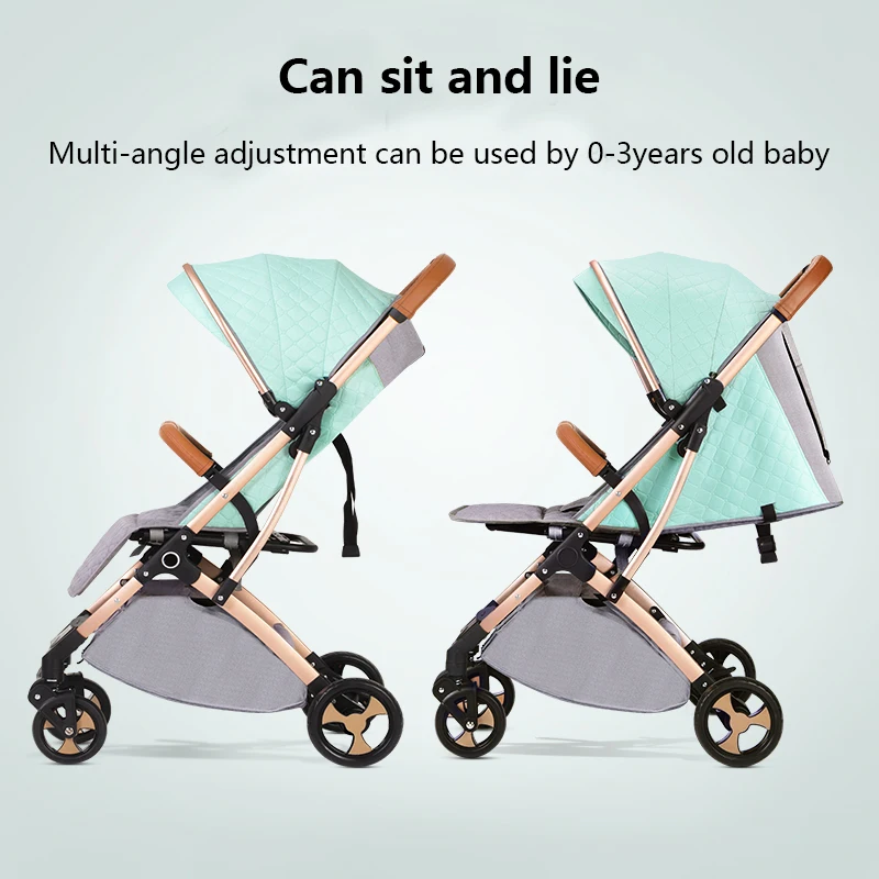  Lightweight stroller Aluminum alloy frame folding stroller portable baby car four-wheeled child tro