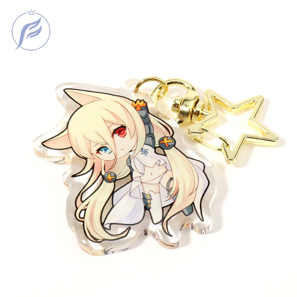 FANGQINGMAO-llavero personalizado de acrílico, charm, transparente, de plástico epoxi, transparente