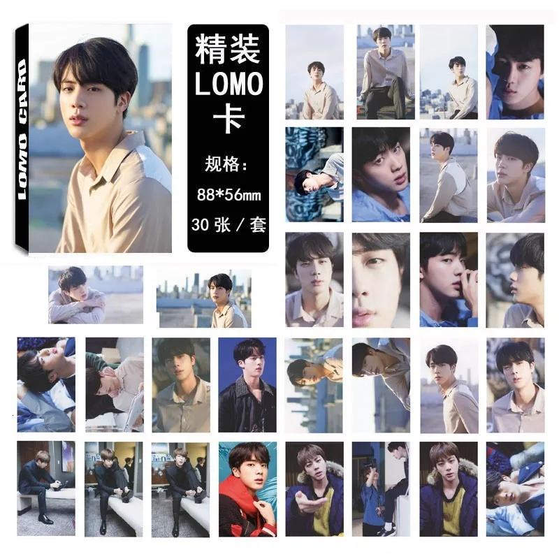 30 шт./компл. модные kpop bangtan мальчики фотостудии высокое качество, HD Dicon love yourself альбом фото карты bangtan boys, K-POP - Цвет: JIN