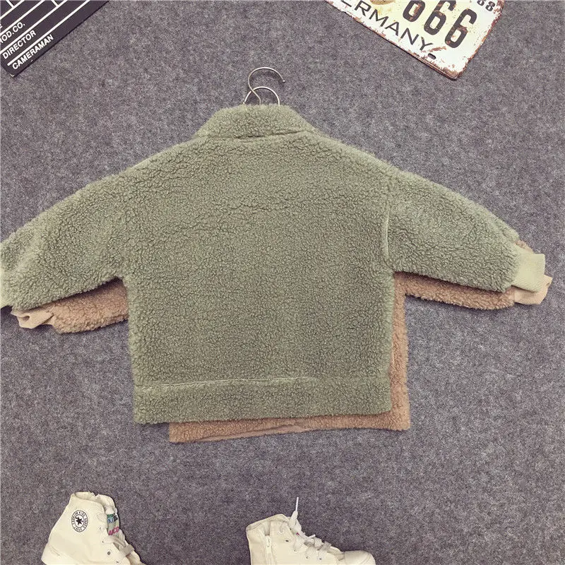 Children's lamb wool coat new children's autumn and winter fashion baby boy sweater thickened