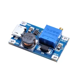 Module réglable Step Up 2A avec MICRO USB 2V  24V à 5V 9V 12V 28V LM2577, MT3608 DC DC, 5 pgs/lot 
