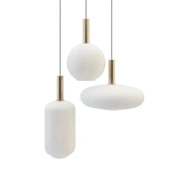 

Post Modern Nordic Simple Living room Restaurant Pendant lights Milk white glass Droplight Led E27 Bedroom Pendant lamps Fixture