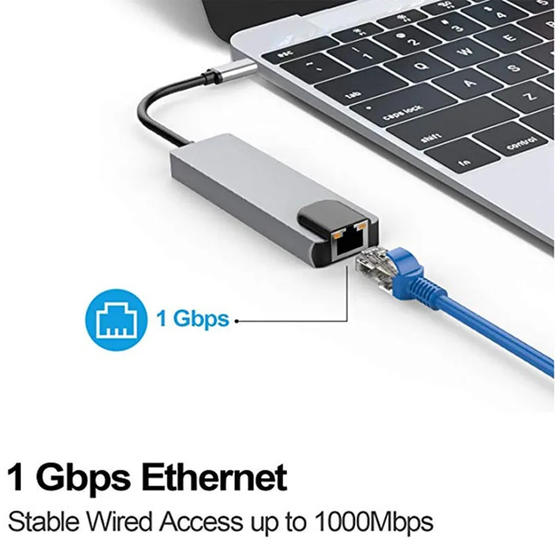 USB C док-станция для ноутбука USB 3,0 HDMI RJ45 Gigabit PD Fealushon для MacBook samsung Galaxy S9/S8/S8+ type C usb-хаб