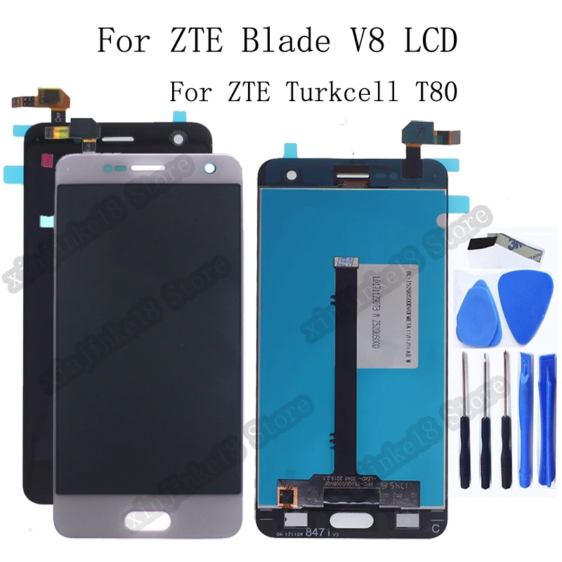 Для ZTE Blade v8 ЖК-дисплей+ сенсорный экран дигитайзер сборка Запчасти для ZTE Turkcell T80 BV0800 дисплей ремонтный комплект