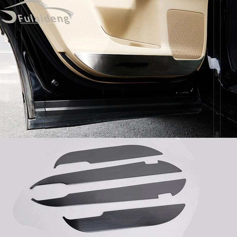 

4pcs For Toyota Highlander 2015-2018 Black titanium Door Anti-Kick Anti-Dirty Guard Cover Trim car styling accessories