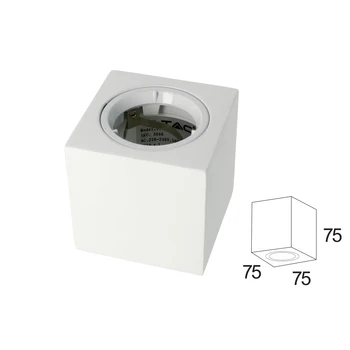 

V-TAC CL0070 Portafaretto square ceiling gypsum paintable for lamps GU10 with aluminum ring White SKU-3666