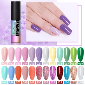 

LILYCUTE 5ml Pale Mauve Pink Soak Off UV Led Gel Polish Purple Series Long Lasting Nude Color Nail Gel Varnish Nail Art Design